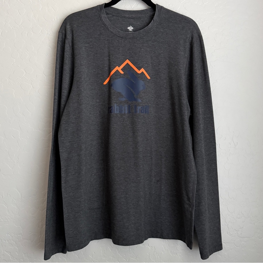 Rabbit Men's Pullover Long Sleeve Shirt Gray‎ Large